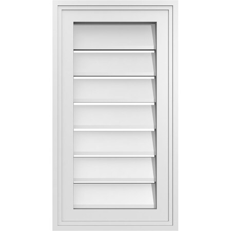 Ekena Millwork Vertical Surface Mount PVC Gable Vent: Functional, w/ 2"W x 1-1/2"P Brickmould Frame, 12"W x 22"H GVPVE12X2202SF